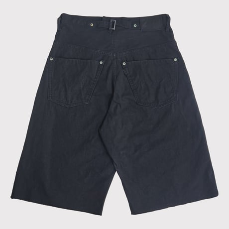 Cut OFF Heavy Wide Short Jeans(AGED CANVAS) BLACK