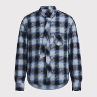 Shaggy Ombre Ribbon Shirt(DRUNK) BLUE