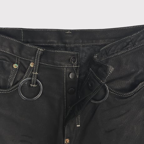 Lot.R20706LE Skin Jeans(VEGETABLE TANNING PIG LEATHER)BLACK