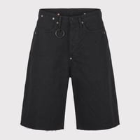 Cut OFF Heavy Wide Short Jeans(AGED CANVAS) BLACK
