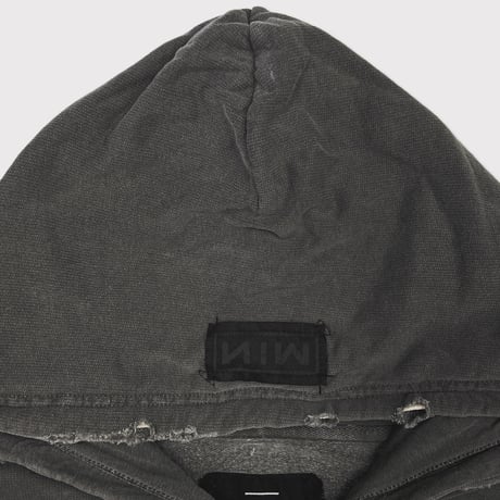 Bootleg Zip Up Hoodie With Patched(MIN) 10YEARS BLACK