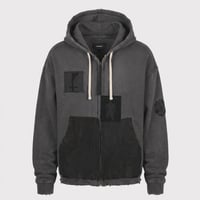 Bootleg Zip Up Hoodie With Patched(MIN) 10YEARS BLACK