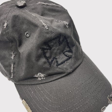 Bootleg Distressed Cross Cap With DAMAGED(CLASSIC TIWLL)SUNFADE BLACK