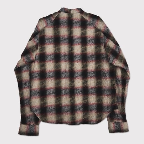 Shaggy Ombre Ribbon Shirt(DRUNK) RED