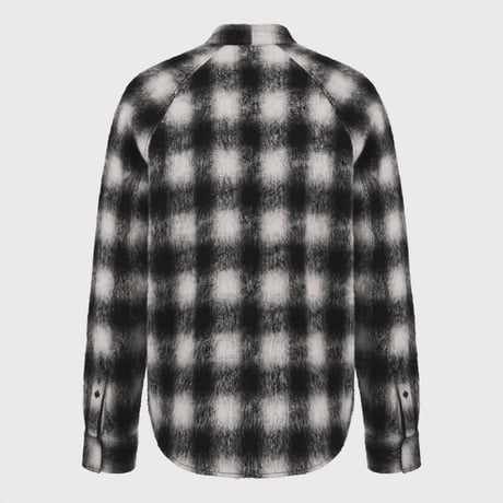 Shaggy Ombre Ribbon Shirt(DRUNK) BLACK