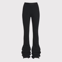 Flare Leggings With Damaged(CLASSIC WAFFLE KNIT)BLACK