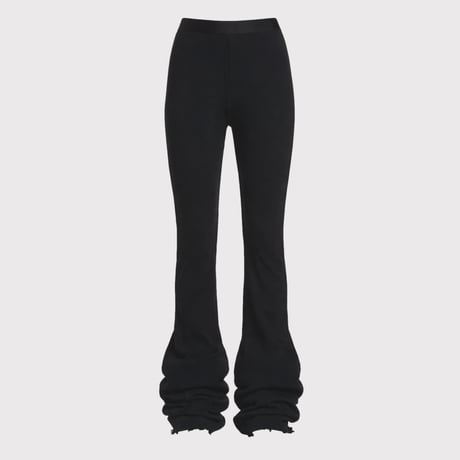 Flare Leggings With Damaged(CLASSIC WAFFLE KNIT)BLACK
