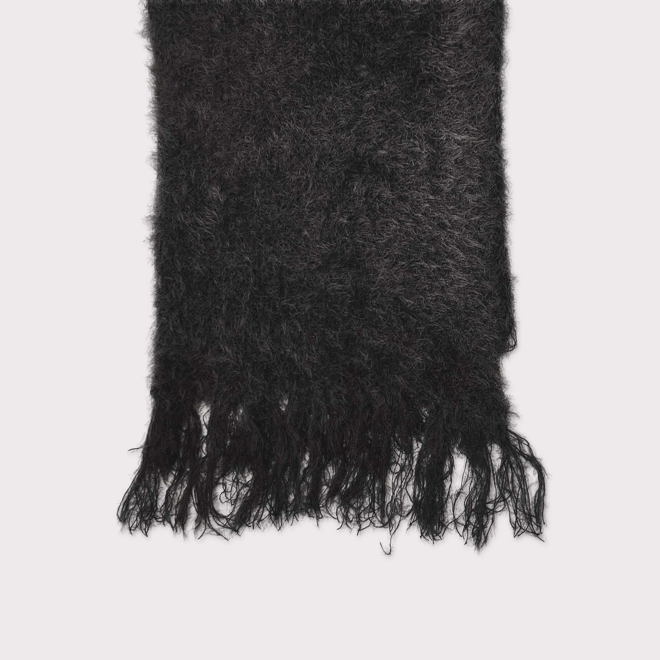 Shaggy Knit Scarf(FUR KNIT) CHARCOAL | MINUS OF