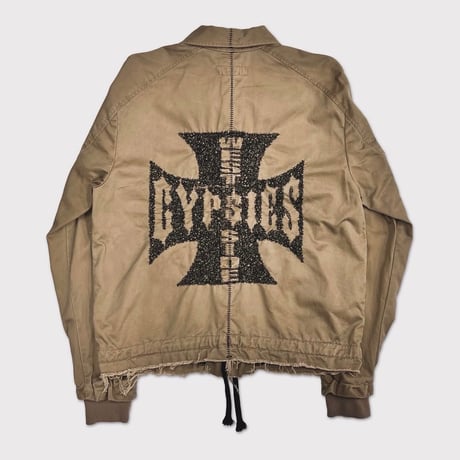 Bootleg Cut Off Coach Jacket(WEST SIDE GYPSIES)SAND