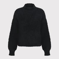 Classic Shaggy Knit Jumper(FUR KNIT)BLACK
