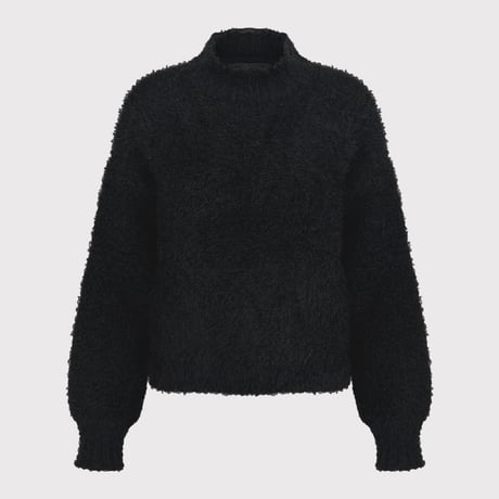 Classic Shaggy Knit Jumper(FUR KNIT) BLACK