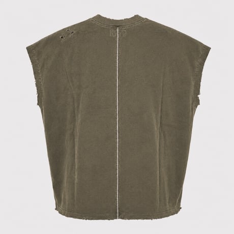 Damaged Tunic With Pocket(PIGMENT DYED) OLIVE
