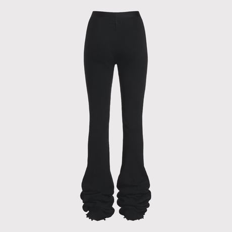 Flare Leggings With Damaged(CLASSIC WAFFLE KNIT)BLACK