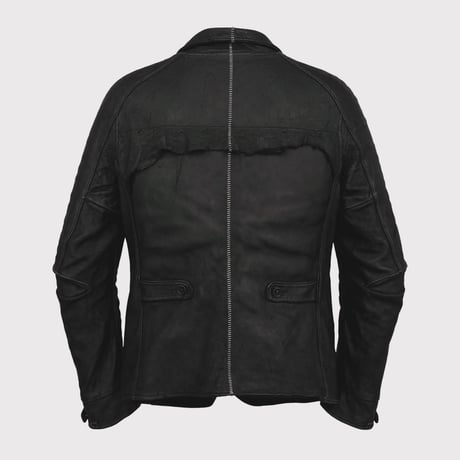 Skin Car Coat(VEGETABLE TANNING PIG LEATHER)BLACK