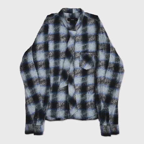 Shaggy Ombre Ribbon Shirt(DRUNK) BLUE
