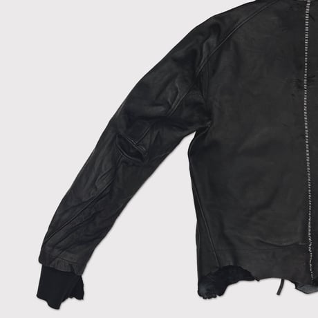 Racing Skin Jacket(VEGETABLE TANNING PIG LEATHER)DEADSTOCK BK