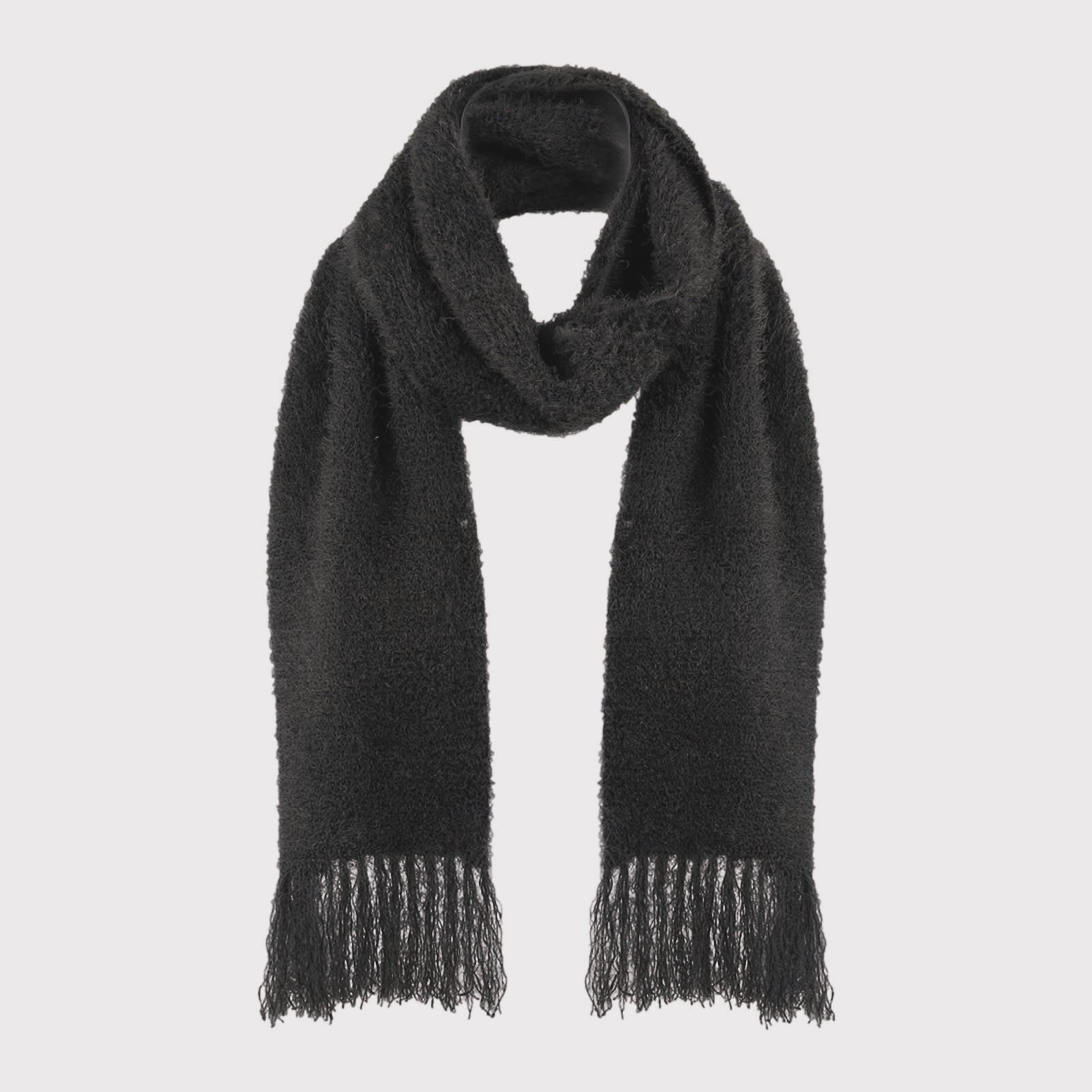 Shaggy Knit Scarf(FUR KNIT) CHARCOAL | MINUS OF
