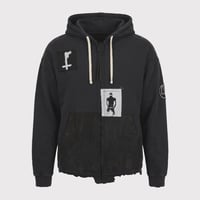 Bootleg Zip Up Hoodie With Patched(MIN) 5YEARS BLACK