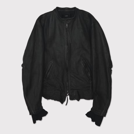 Racing Skin Jacket(VEGETABLE TANNING PIG LEATHER)BLACK