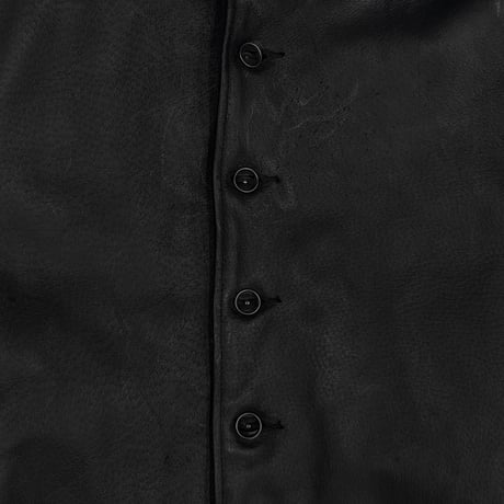 Skin Car Coat(VEGETABLE TANNING PIG LEATHER)DEADSTOCK BK