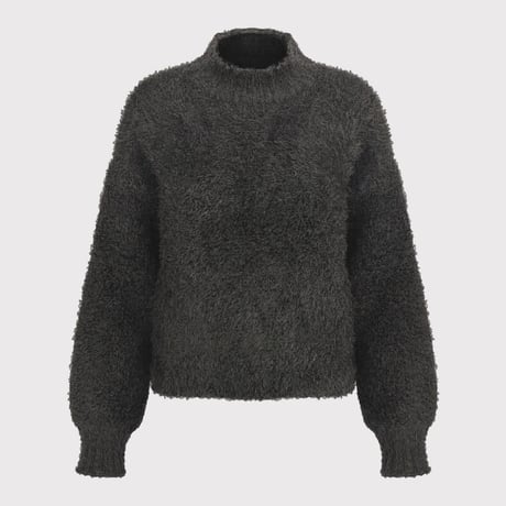 Classic Shaggy Knit Jumper(FUR KNIT) CHARCOAL