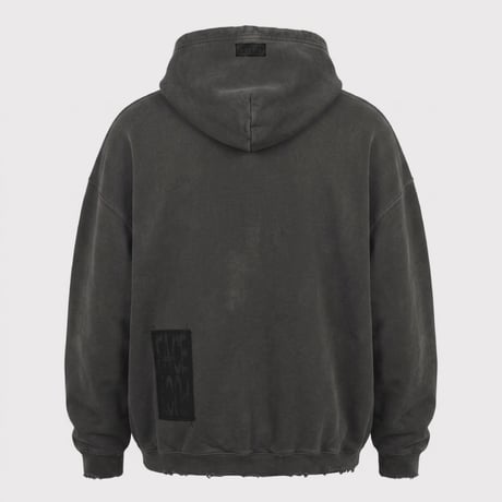 Bootleg Zip Up Hoodie With Patched(MIN) 10YEARS BLACK