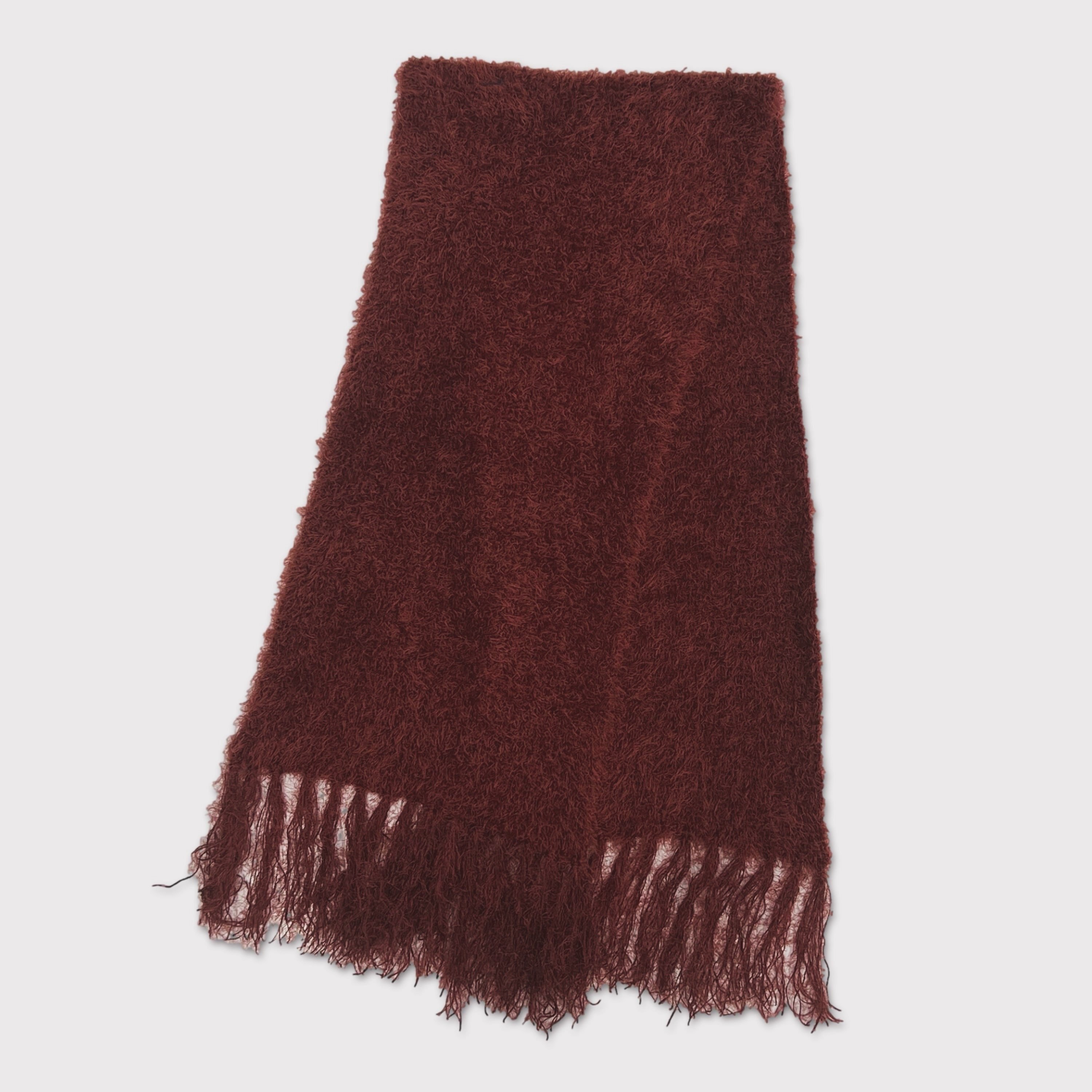 Shaggy Knit Scarf(FUR KNIT) WINE | MINUS OFFICI