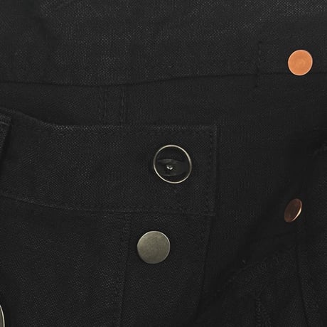 Cut OFF Heavy Wide Short Jeans(AGED CANVAS) BLACK