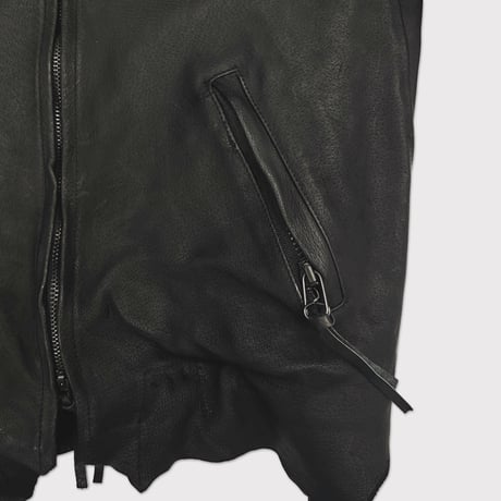 Racing Skin Jacket(VEGETABLE TANNING PIG LEATHER)DEADSTOCK BK
