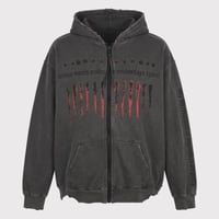 Bootleg Zip Up Hoodie With Damaged(ERROR S)