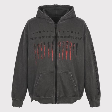 Bootleg Zip Up Hoodie With Damaged(ERROR S)