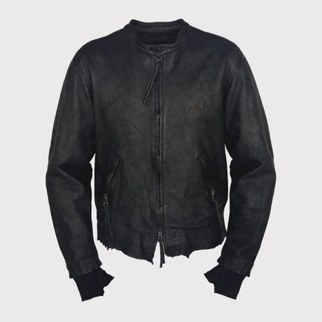 Racing Skin Jacket(VEGETABLE TANNING PIG LEATHER)DEADSTOCK BK