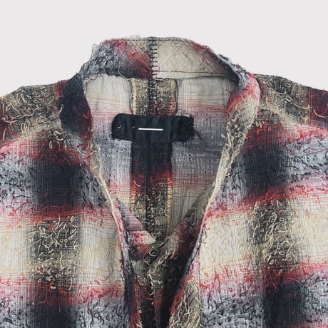 Shaggy Ombre Ribbon Shirt(DRUNK) RED