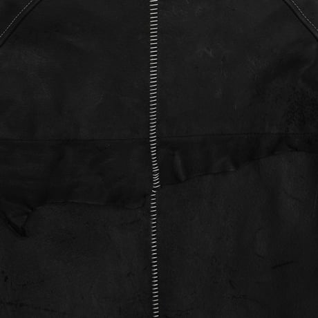 Skin Car Coat(VEGETABLE TANNING PIG LEATHER)BLACK
