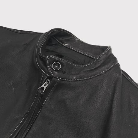 Racing Skin Jacket(VEGETABLE TANNING PIG LEATHER)BLACK