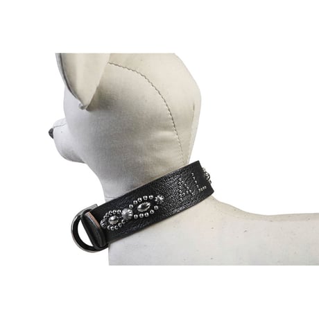 Goatskin & Calfskin Collar / Nocturne Trim Studs Design