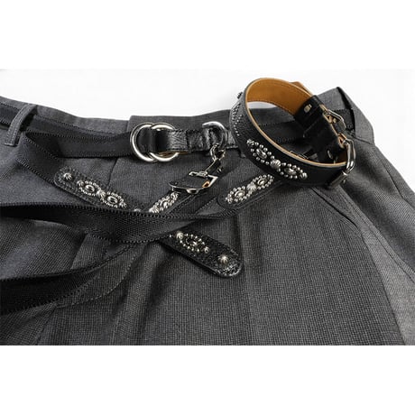 Goatskin & Calfskin Collar / Nocturne Trim Studs Design