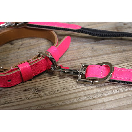 Dog & Owner Matching 15mm Plane Goatskin & Sheet Woven Nylon Leash
