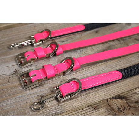 Dog & Owner Matching 15mm Plane Goatskin & Sheet Woven Nylon Leash