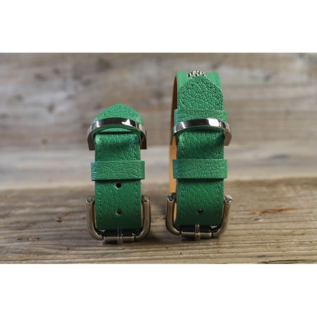 Dog & Owner Matching 25mm Studs Flowers and Leaves Design Goatskin Colla & Braceletr