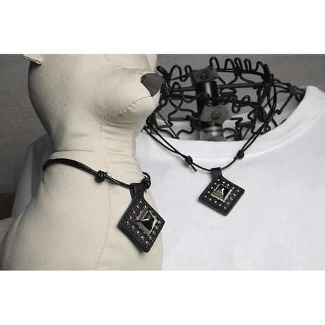 Dog & Owner Matching Pyramid & Round Studs Design Goatskin Choker