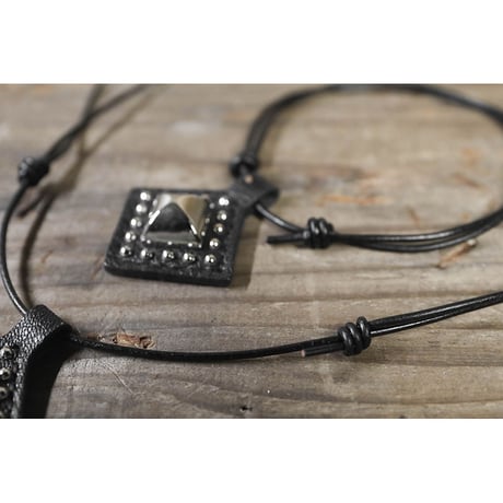 Dog & Owner Matching Pyramid & Round Studs Design Goatskin Choker