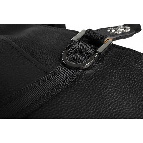 Goatskin & Cowhide & Sheet Woven Nylon Sholder Tote Bag / Nocturne Trim Studs Design