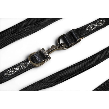 Goatskin & Sheet Woven Nylon Shoulder handle / Nocturne Trim Studs Design