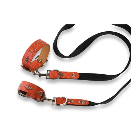 Goatskin & Calfskin Collar / Losange Univers Studs Design