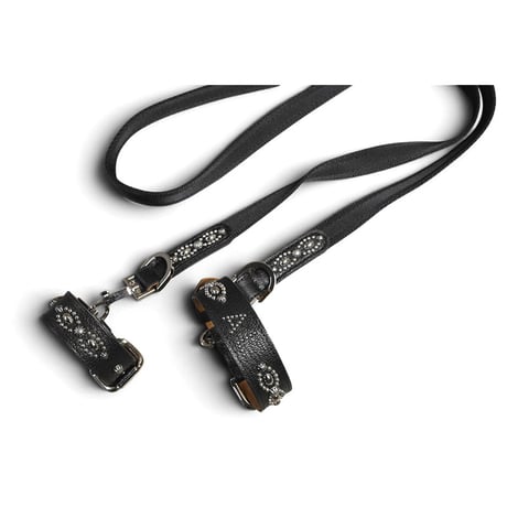 Goatskin & Sheet Woven Nylon Leash / Nocturne Trim Studs Design