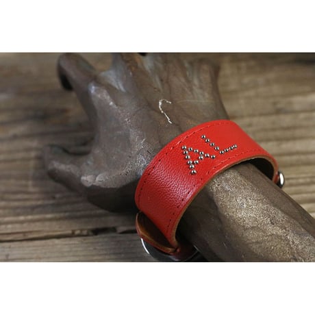 Dog & Owner Matching 25mm Studs Font Goatskin Collar & Bracelet