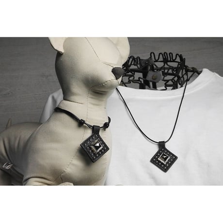 Dog & Owner Matching Pyramid & Round Studs Design Goatskin Choker