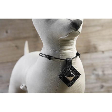 Dog & Owner Matching Pyramid Design Goatskin Choker