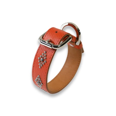 Goatskin & Calfskin Collar / Losange Univers Studs Design